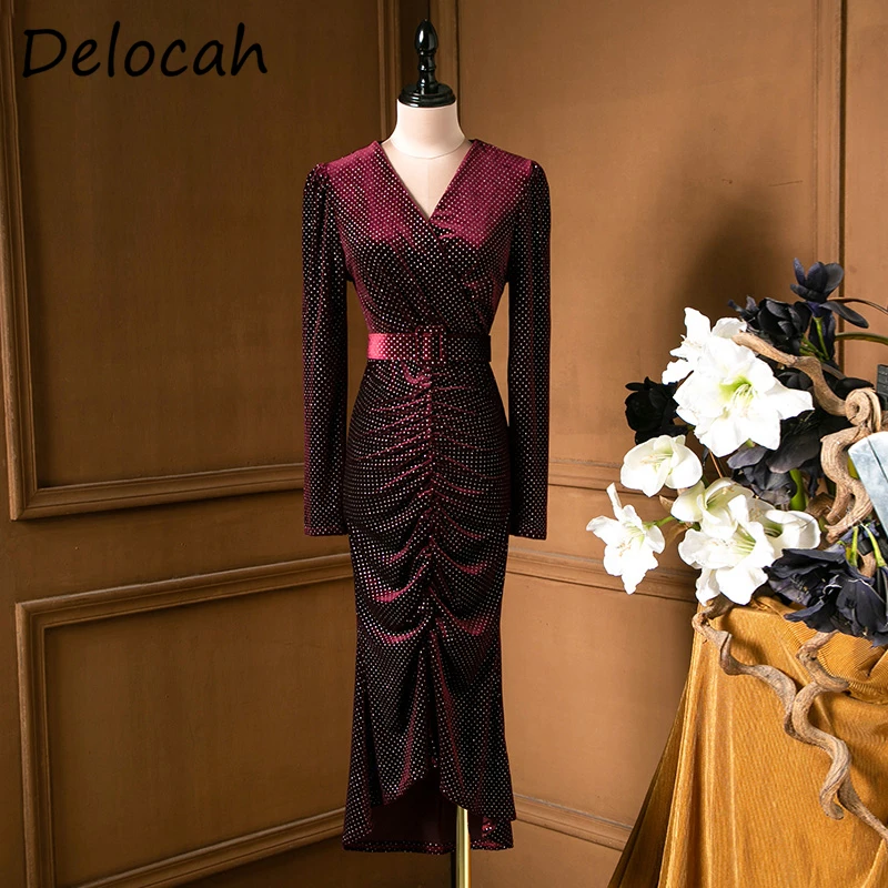 Delocah Women Summer Fashion Designer Party Midi Dress Long Sleeve Sashes High Waist Elegant Slim Ladies Pencil Dresses Vestidos
Delocah Women Summer Fashion Designer Party Midi Dress Long Sleeve Sashes High Waist Elegant Slim Ladies Pencil Dresses Vestidos