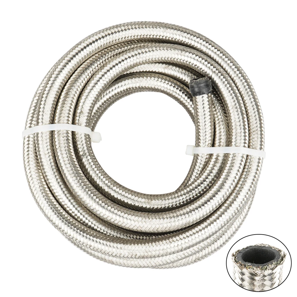 5 Meters/16FT Universal Fuel Line Hose AN4 Stainless Steel Braided CPE Fuel Hose Oil Fuel Gas Line Hose Transmission Lines 
5 Meters/16FT Universal Fuel Line Hose AN4 Stainless Steel Braided CPE Fuel Hose Oil Fuel Gas Line Hose Transmission Lines