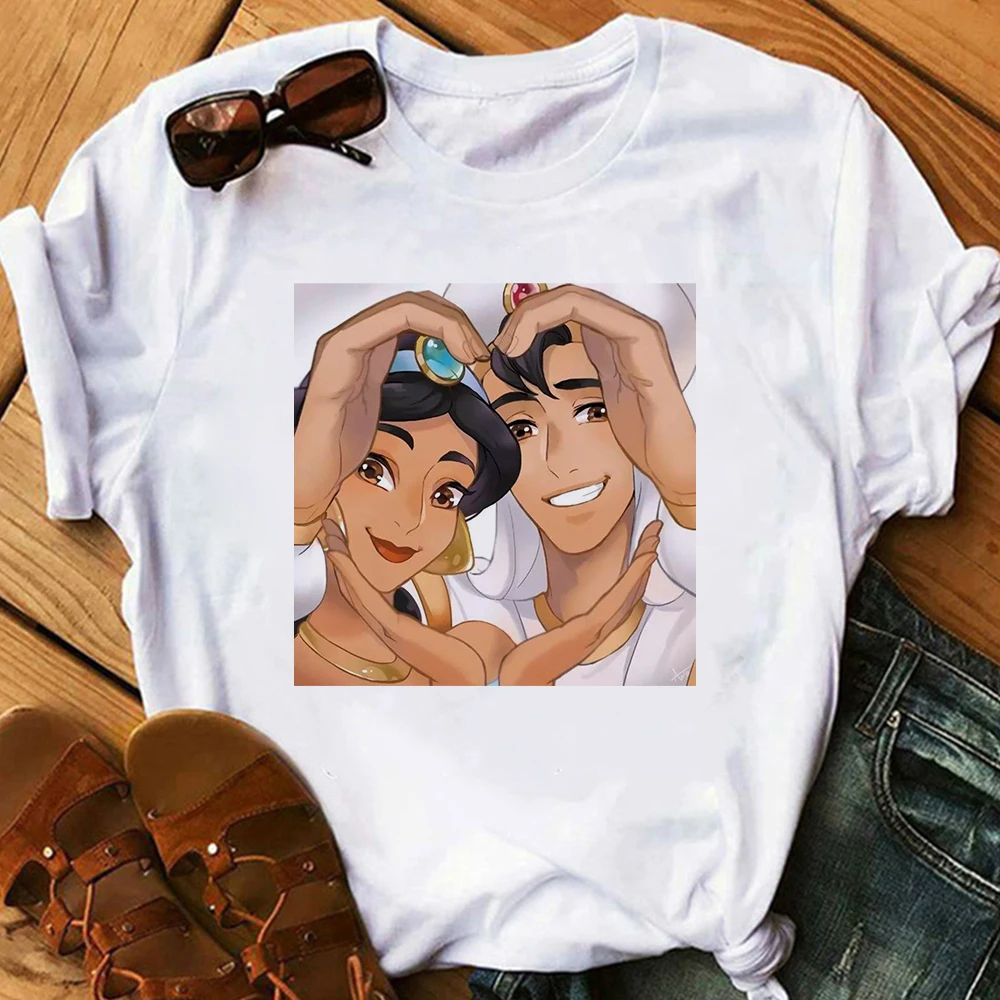 Princess Jasmine Harajuku T Shirt Disney Aladdin and The Magic Lamp Couples Print Shirt Beautiful Casual Tops White Summer Tees
Princess Jasmine Harajuku T Shirt Disney Aladdin and The Magic Lamp Couples Print Shirt Beautiful Casual Tops White Summer Tees