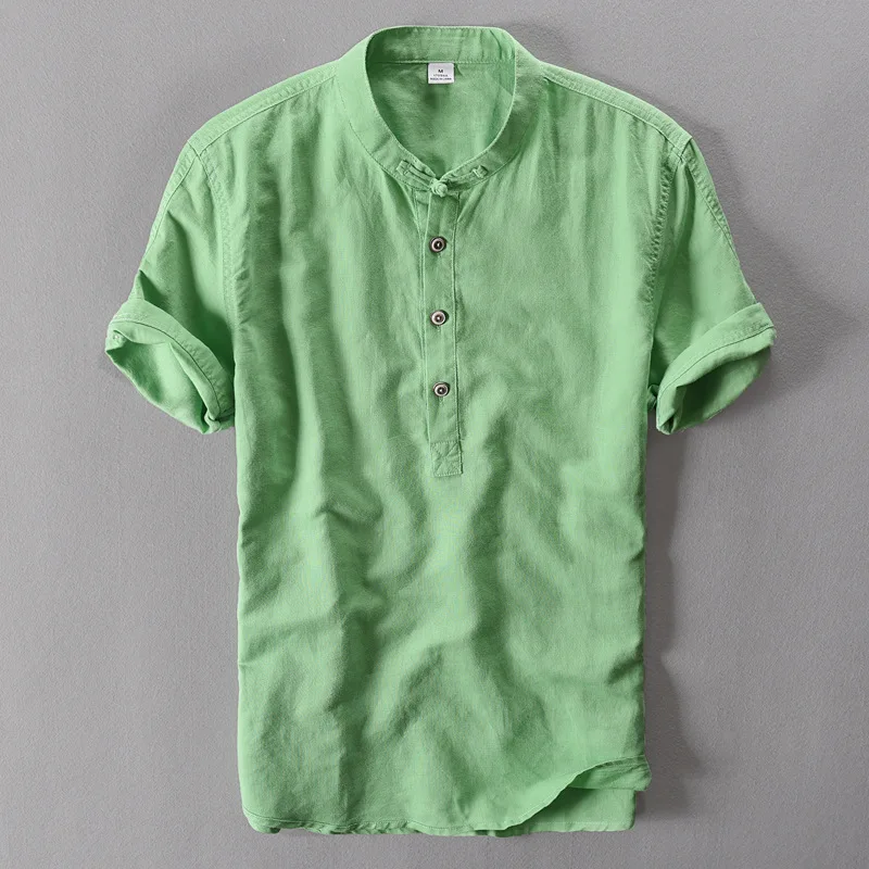 Men's summer Fashion casual shirt cotton and linen short-sleeved shirt collar Slim Fit Solid Color male dress
Men's summer Fashion casual shirt cotton and linen short-sleeved shirt collar Slim Fit Solid Color male dress