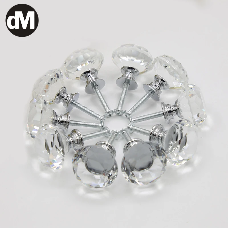 DM 2pcs/Set Modern European Style Round Shape 27*37mm Transparent Crystal Glass Diamond Handle Drawer Single Hole Zinc Alloy New 
DM 2pcs/Set Modern European Style Round Shape 27*37mm Transparent Crystal Glass Diamond Handle Drawer Single Hole Zinc Alloy New