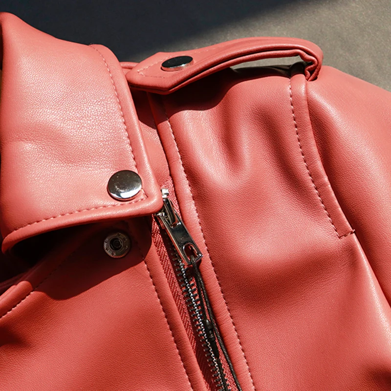 Shnsophi 2021 New Spring Woman Faux Leather Short Coats Turn-down Pink Collar Ladies Casual Motorcycle Classic Style Pu Jacket
Shnsophi 2021 New Spring Woman Faux Leather Short Coats Turn-down Pink Collar Ladies Casual Motorcycle Classic Style Pu Jacket