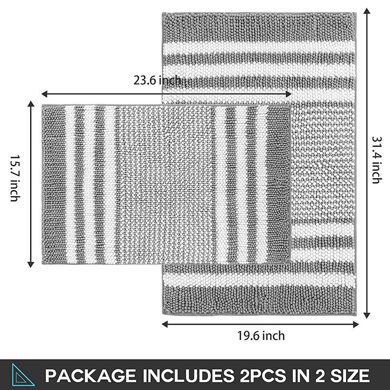 Bathroom Rugs and Mats Set, 2 Piece Thick Chenille Bath Mat Rug Set Non Slip, Soft Plush Absorbent Shaggy Bathroom Floor
Bathroom Rugs and Mats Set, 2 Piece Thick Chenille Bath Mat Rug Set Non Slip, Soft Plush Absorbent Shaggy Bathroom Floor