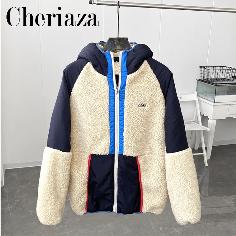 2022New Autumn Winter Hooded lambswool Jacket Casual Keep warm Contrast color Stitching Long sleeves Zipper Tops Men
2022New Autumn Winter Hooded lambswool Jacket Casual Keep warm Contrast color Stitching Long sleeves Zipper Tops Men