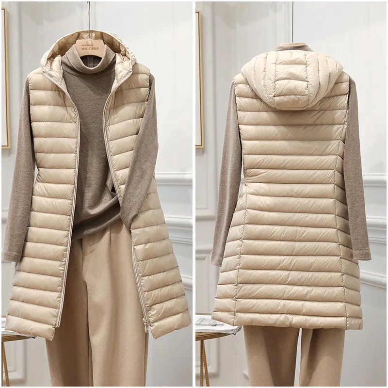 Donsignet Winter New Hooded Womens Vest Thin Light Mid-length Waistcoat Down Jacket Hooded Vest Outside Wear Plus Size
Donsignet Winter New Hooded Womens Vest Thin Light Mid-length Waistcoat Down Jacket Hooded Vest Outside Wear Plus Size