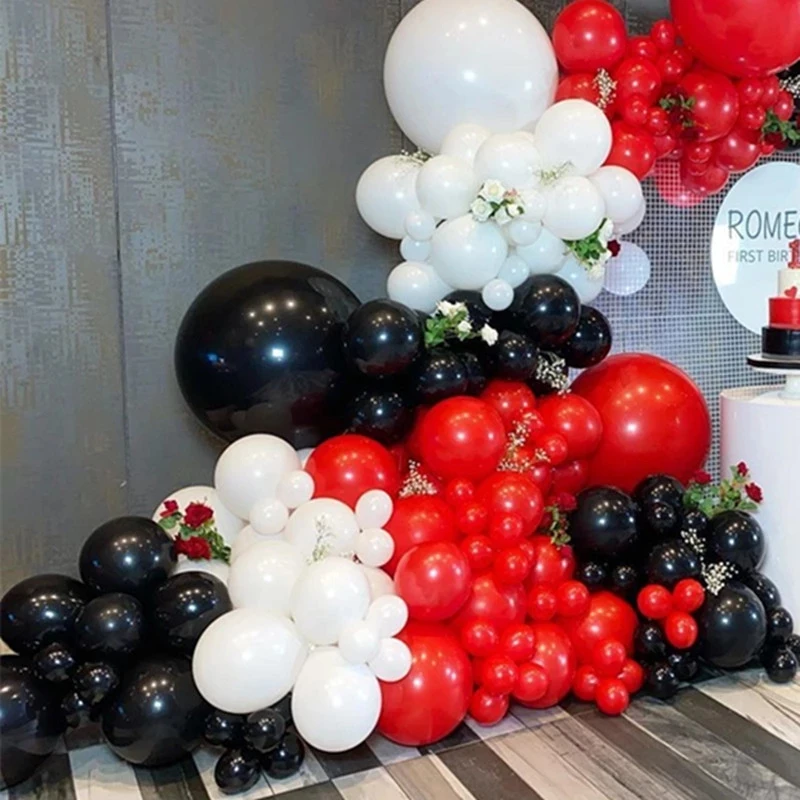 125 шт. красные черные белые воздушные шары | Дом и сад
