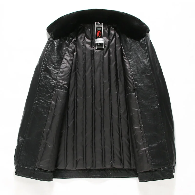 plus size 8XL 7X Men's Real Leather Down Jacket Men Lambskin Black Winter Warm Genuine Leather Jacket with Sheep Fur Collar Coat
plus size 8XL 7X Men's Real Leather Down Jacket Men Lambskin Black Winter Warm Genuine Leather Jacket with Sheep Fur Collar Coat