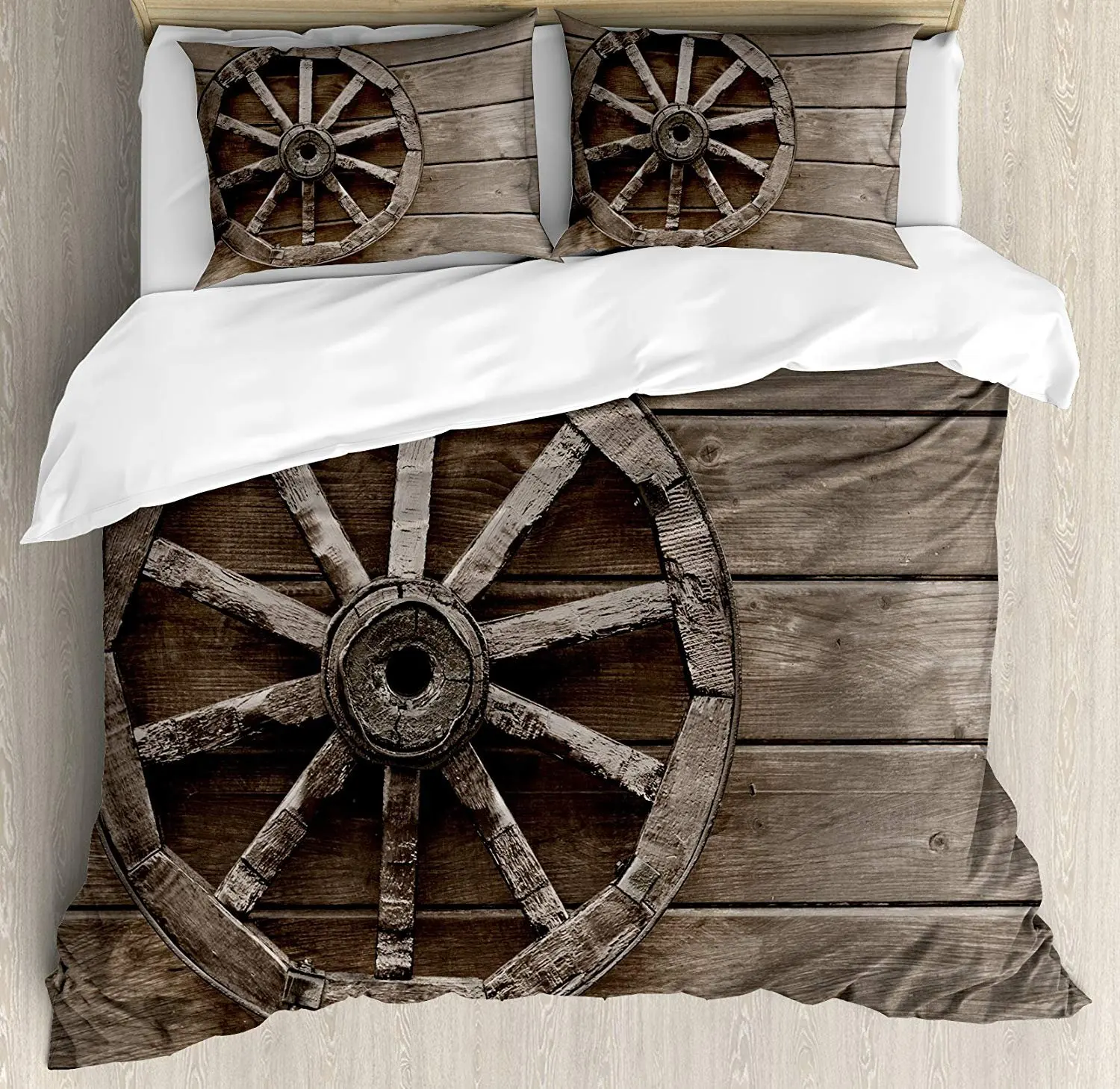 Barn Wood Wagon Wheel Bedding Set Antique Aged Carriage Vehicle Wheel on the Wall of Barn Grunge Western Duvet Cover Pillowcase
Barn Wood Wagon Wheel Bedding Set Antique Aged Carriage Vehicle Wheel on the Wall of Barn Grunge Western Duvet Cover Pillowcase