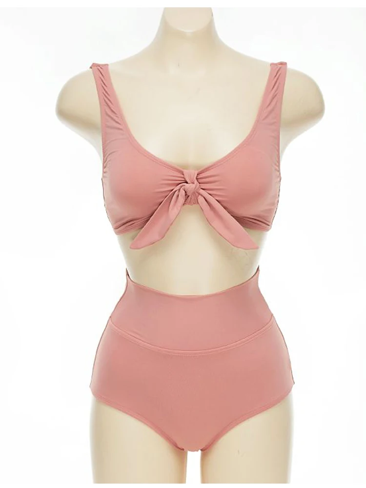 Korean Simple Bikini Set Front Bow-knot Cute Hight Waist Swimwear Shoulder Bathing Suit
Korean Simple Bikini Set Front Bow-knot Cute Hight Waist Swimwear Shoulder Bathing Suit