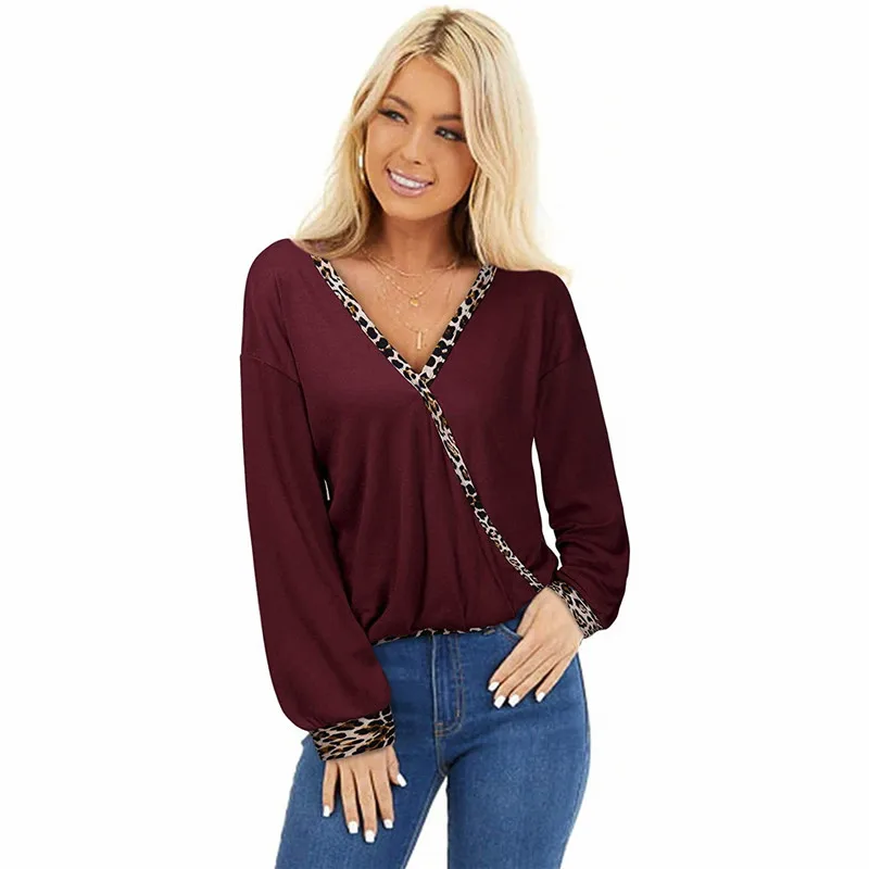 Leopard Patchwork V-Neck Fashion T-Shirts Long Sleeve Loose Casual Tops New Autumn Streetwear Female T-Shirt 2XL Pullovers Tops
Leopard Patchwork V-Neck Fashion T-Shirts Long Sleeve Loose Casual Tops New Autumn Streetwear Female T-Shirt 2XL Pullovers Tops