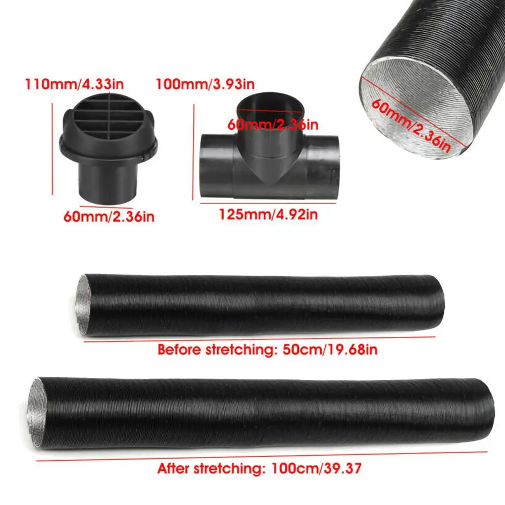 New 60/75mm Heater Pipe Duct T Piece Warm Air Outlet Vent Hose Clips For Webasto Diesel Brand New And High Quality Support CSV
New 60/75mm Heater Pipe Duct T Piece Warm Air Outlet Vent Hose Clips For Webasto Diesel Brand New And High Quality Support CSV