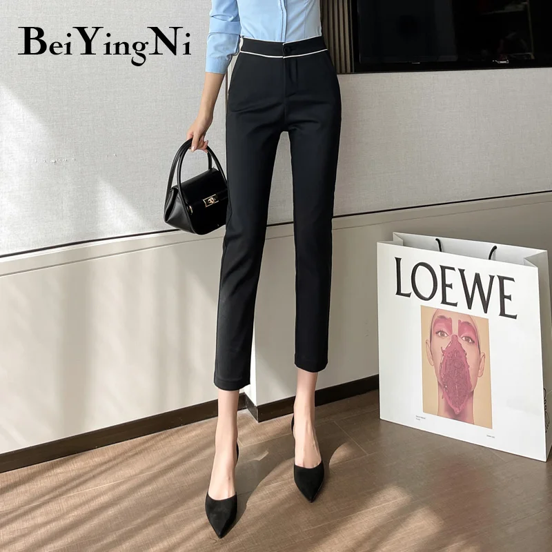 Beiyingni Ankle-length Pants Womens Solid Color Vintage Classic Plus Size White Black Suit Pants Office Ladies XS-XXL Elastic OL
Beiyingni Ankle-length Pants Womens Solid Color Vintage Classic Plus Size White Black Suit Pants Office Ladies XS-XXL Elastic OL