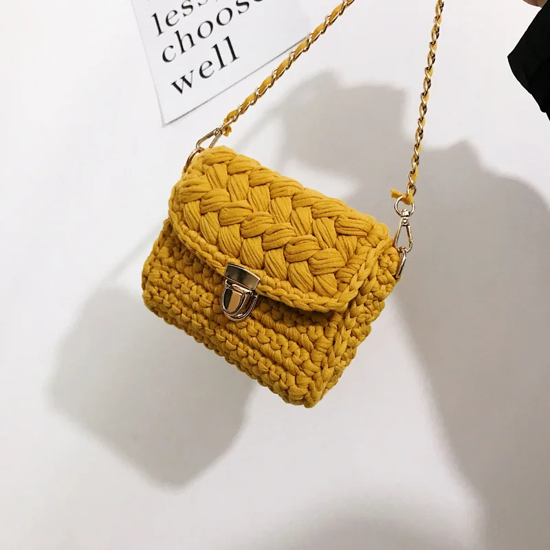 End Product Hand Woven Bag DIY Material Bag The Knitting Bag Chain Lock Cloth Crochet Bag Women's Shoulder Bag Mobile Phone Bag
End Product Hand Woven Bag DIY Material Bag The Knitting Bag Chain Lock Cloth Crochet Bag Women's Shoulder Bag Mobile Phone Bag