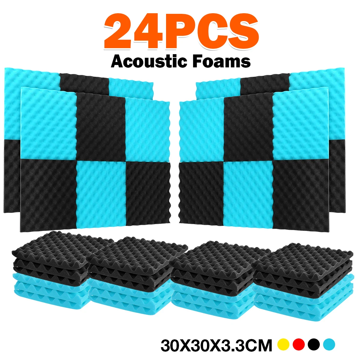 24PCS Soundproofing Panel Studio Acoustic Panel Soundproofing Foam Panel Sound Treatment Studio Room Wall Panels 300x300x25mm
24PCS Soundproofing Panel Studio Acoustic Panel Soundproofing Foam Panel Sound Treatment Studio Room Wall Panels 300x300x25mm