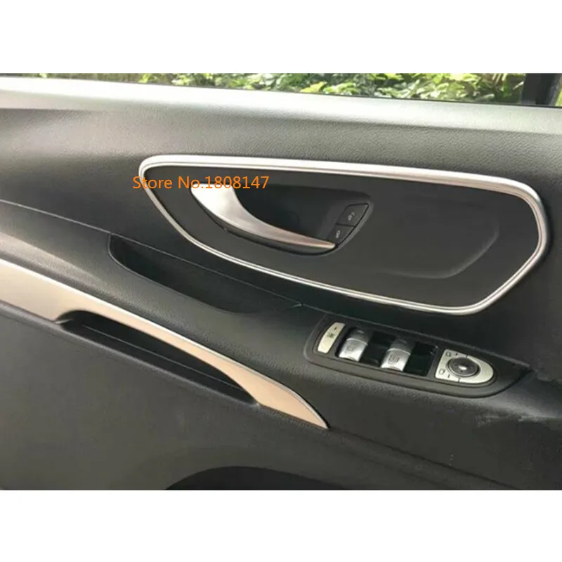 

Автомобильная накладка на ручку, хромированная внутренняя накладка на дверь из АБС-пластика, рамка для чаши, 2 шт. для Mercedes Benz Vito W447 2017 2018 2019
