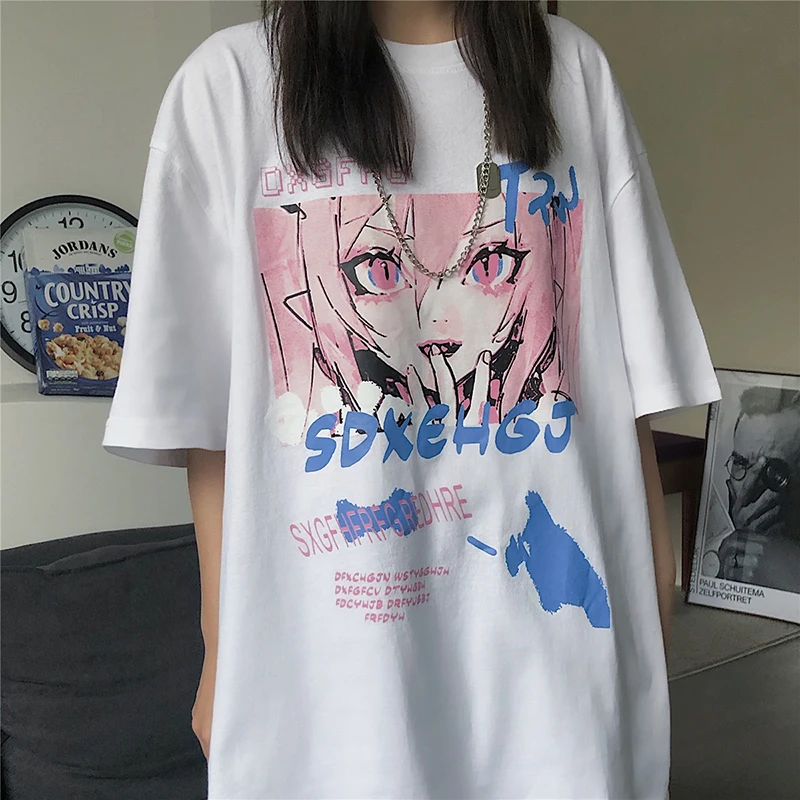 Japan Harajuku Anime Street Punk Girl Cosplay T-shirt Loose Short Sleeve Big Size Casual Woman Cartoon T-shirt Clothing Y2k Tops
Japan Harajuku Anime Street Punk Girl Cosplay T-shirt Loose Short Sleeve Big Size Casual Woman Cartoon T-shirt Clothing Y2k Tops