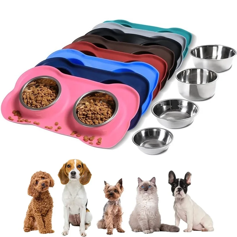 Хранение корма и миски Двойная силиконовая миска для собак миска для кошки, кормушка для кошек,кормушка для собак,не протекает, не скользит 
Хранение корма и миски Двойная силиконовая миска для собак миска для кошки, кормушка для кошек,кормушка для собак,не протекает, не скользит