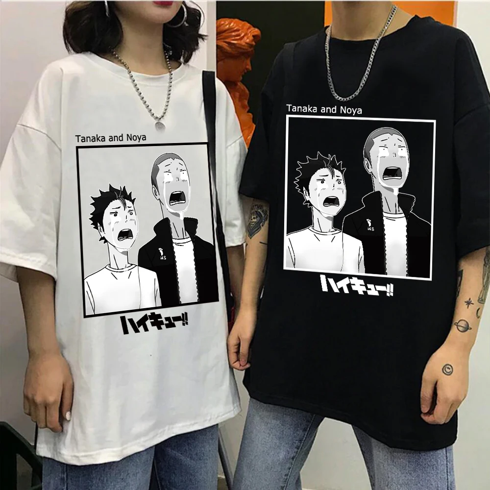 2021 Аниме Haikyuu Tanaka X Nishinoya Манга Футболка Забавный мультфильм Харадзюку Футболка мужская футболка 
2021 Аниме Haikyuu Tanaka X Nishinoya Манга Футболка Забавный мультфильм Харадзюку Футболка мужская футболка