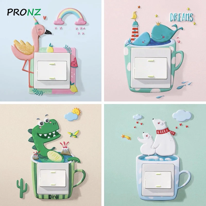 Room Switch Cover Cartoon Animal Unicorn Flamingo Room Decor 3D Silicone On-off Switch Sticker Luminous Wall Sticker Switch
Room Switch Cover Cartoon Animal Unicorn Flamingo Room Decor 3D Silicone On-off Switch Sticker Luminous Wall Sticker Switch