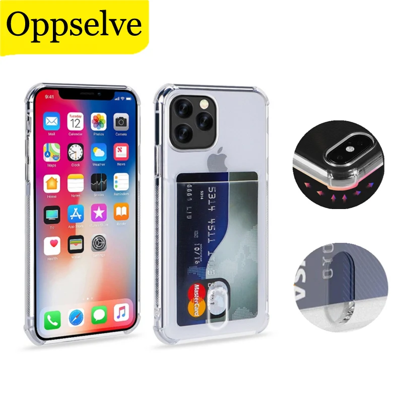 Shockproof Transparent Silicone Case For iPhone 13 12 Mini 11 Pro X XR XS 8 7 6 6S P SE 2 With Card Holder Anti-drop Back Cover
Shockproof Transparent Silicone Case For iPhone 13 12 Mini 11 Pro X XR XS 8 7 6 6S P SE 2 With Card Holder Anti-drop Back Cover