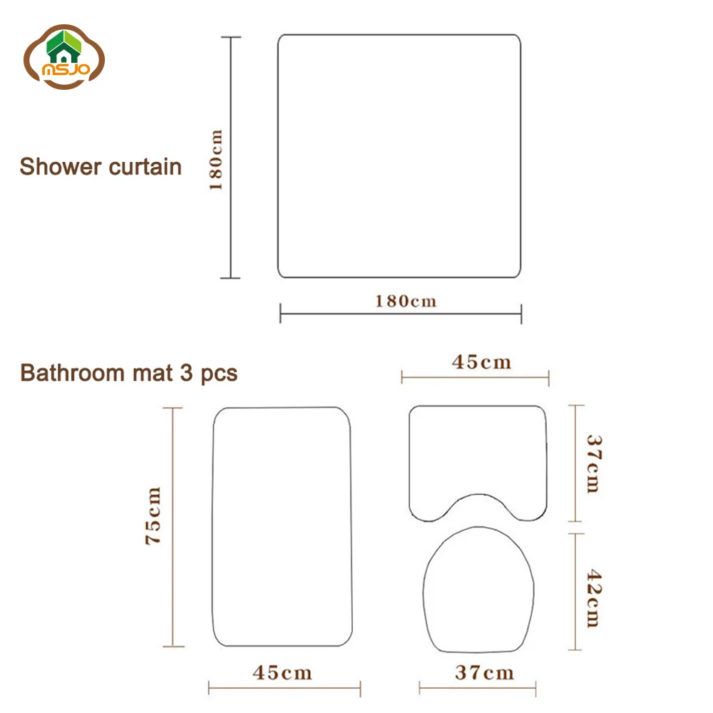 MSJO Shower Curtain Set 3D Waterproof Animal Beast Bath Mat Shower And Curtain Set 4pcs Toilet Lid Covers Bathroom accessories
MSJO Shower Curtain Set 3D Waterproof Animal Beast Bath Mat Shower And Curtain Set 4pcs Toilet Lid Covers Bathroom accessories