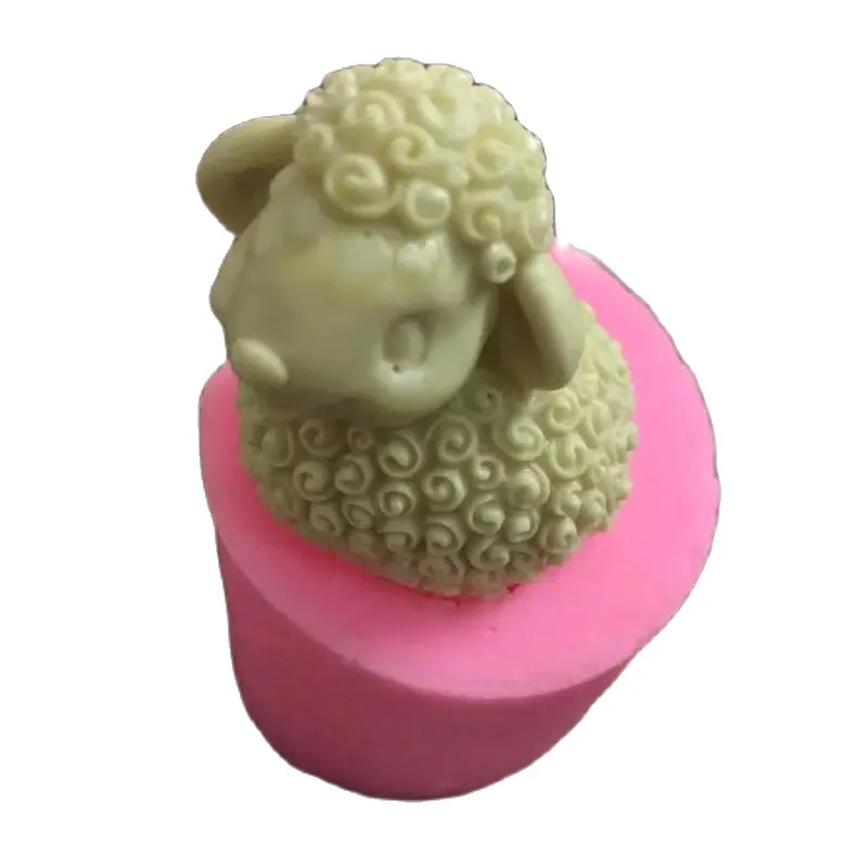 3D свечка в виде овечки силиконовые формы для мыла смолы глины соли резьбы формы инструменты для украшения тортов из мастики шоколада конфет...