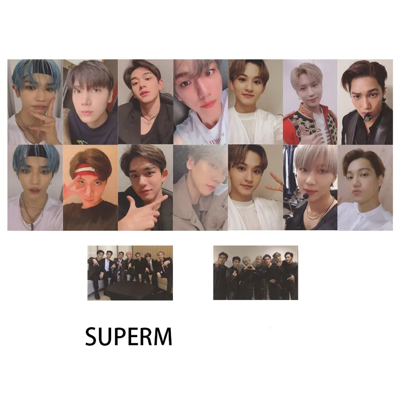 Мини альбом Kpop SuperM автограф Фотокарта Baekhyun Lucas Taemin самодельные карты