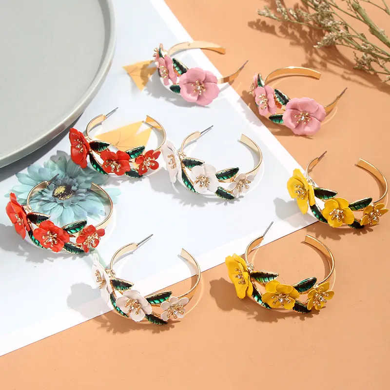 Flatfoosie Korean Sweet Flower Hoop Earrings For Women Fashion Round Elegant Multicolor Statement Earrings 2019 Female Jewelry
Flatfoosie Korean Sweet Flower Hoop Earrings For Women Fashion Round Elegant Multicolor Statement Earrings 2019 Female Jewelry