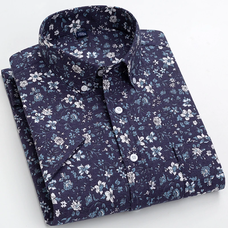 Summer Fashion Floral Print Cotton Oxford Men's Short Sleeve Dress Shirt Vintage Printed Slim Fit Holiday Casual Button Shirts
Summer Fashion Floral Print Cotton Oxford Men's Short Sleeve Dress Shirt Vintage Printed Slim Fit Holiday Casual Button Shirts