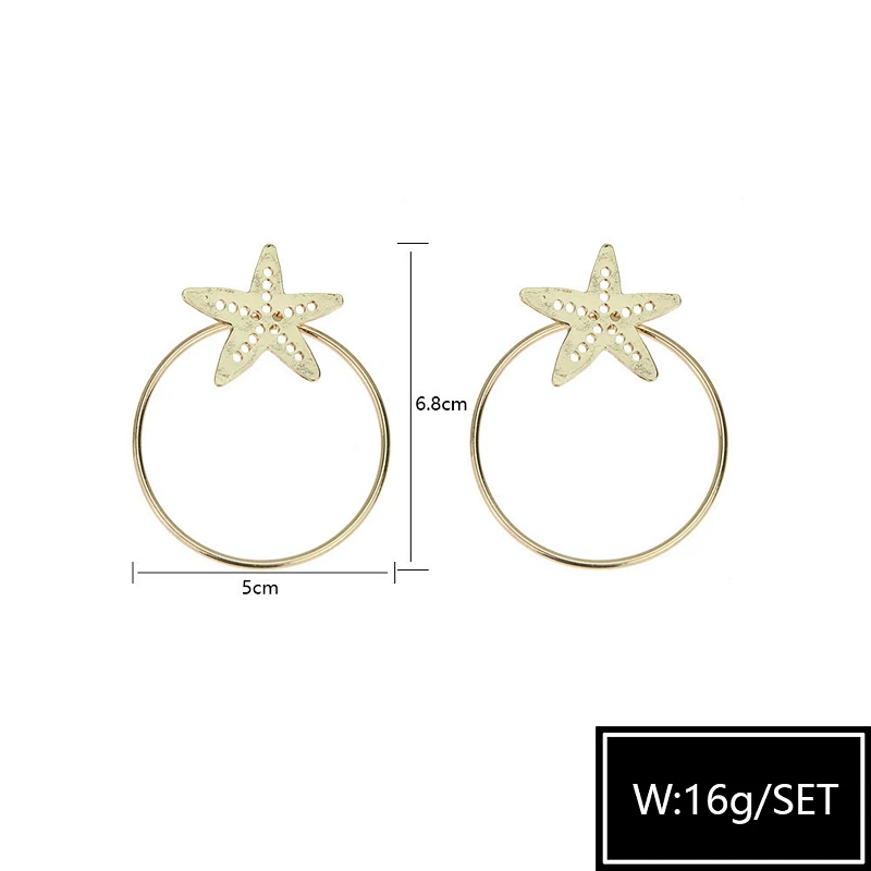 New Trendy Star Gold Color Circle Earrings For Women Temperament Charm Korea Concise Geometry Stud Earrings Fashion Jewelry
New Trendy Star Gold Color Circle Earrings For Women Temperament Charm Korea Concise Geometry Stud Earrings Fashion Jewelry