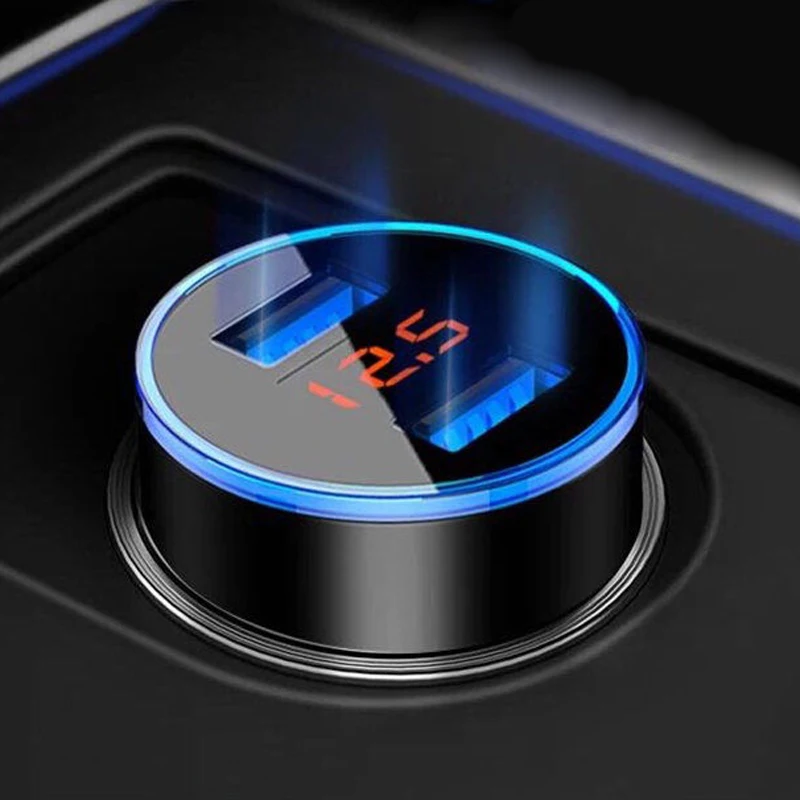 Автомобильное зарядное устройство с двумя USB-портами адаптер питания для