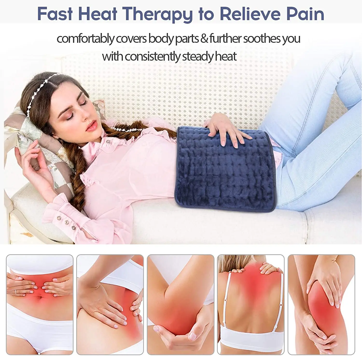 220-240V 100W 40*30cm Microplush Electric Heating Pad For Abdomen Waist Back Pain Relief Winter Warmer 3 Heat Controller EU Plug
220-240V 100W 40*30cm Microplush Electric Heating Pad For Abdomen Waist Back Pain Relief Winter Warmer 3 Heat Controller EU Plug