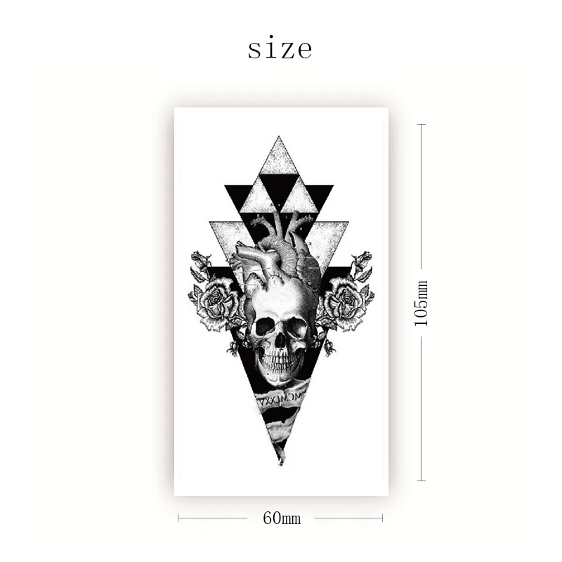 Waterproof Temporary Tattoo Sticker Skull Flash Tattoos Inverted Triangle Rose Flowers Body Art Arm Neck Fake Sleeve Tatoo Women
Waterproof Temporary Tattoo Sticker Skull Flash Tattoos Inverted Triangle Rose Flowers Body Art Arm Neck Fake Sleeve Tatoo Women