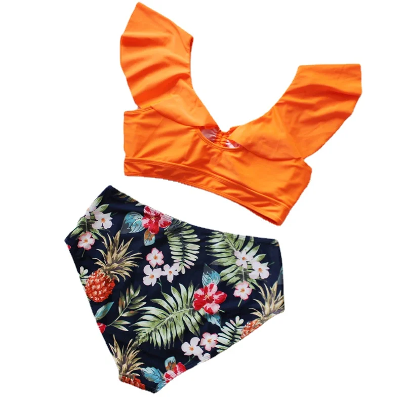 Sexy 2 Piece Set Swimsuit Ruffle Short Sleeve V-neck Plus Size High Waist Backless Yellow Swimwear Bathing Suits Women 3XL 
Sexy 2 Piece Set Swimsuit Ruffle Short Sleeve V-neck Plus Size High Waist Backless Yellow Swimwear Bathing Suits Women 3XL