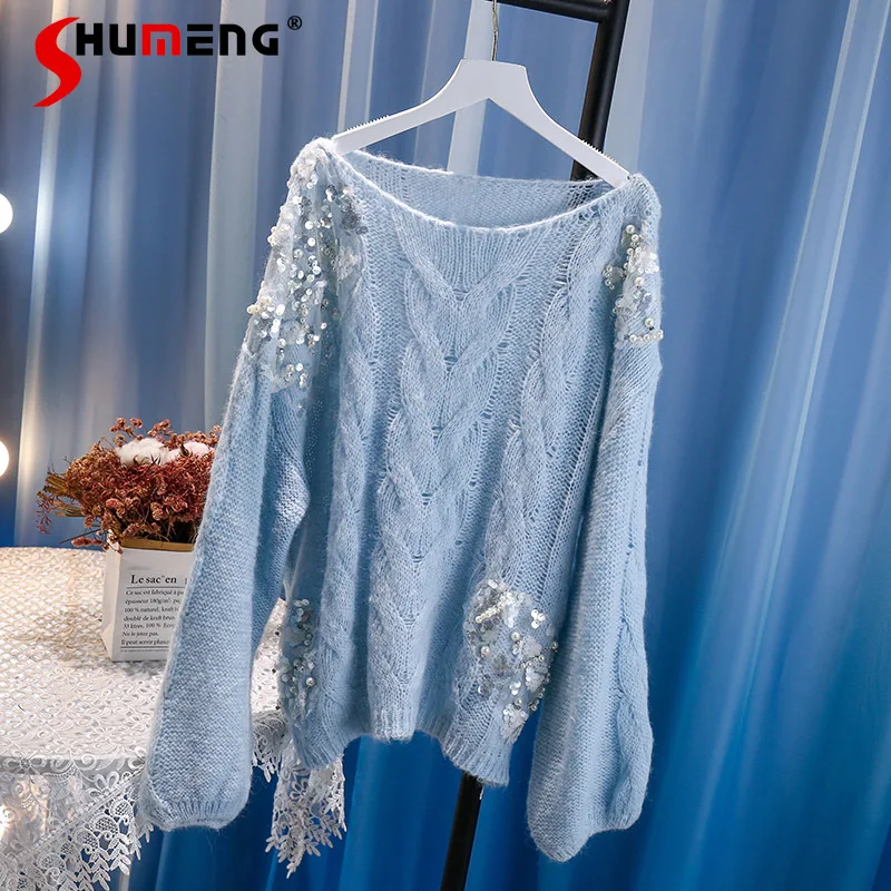 2021 Autumn Winter Knitwear New Women's Fashion Heavy Industry Sweater Temperament Western Style Loose Knitted Pullover
2021 Autumn Winter Knitwear New Women's Fashion Heavy Industry Sweater Temperament Western Style Loose Knitted Pullover