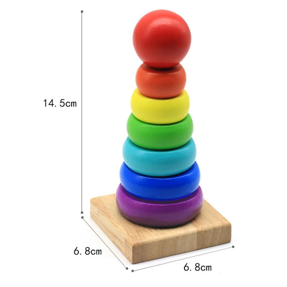 Montessori Baby Rainbow Geometric Shape Toy Wood Tower Column Ring Stacking Game Toy Educational Wooden Toys
Montessori Baby Rainbow Geometric Shape Toy Wood Tower Column Ring Stacking Game Toy Educational Wooden Toys