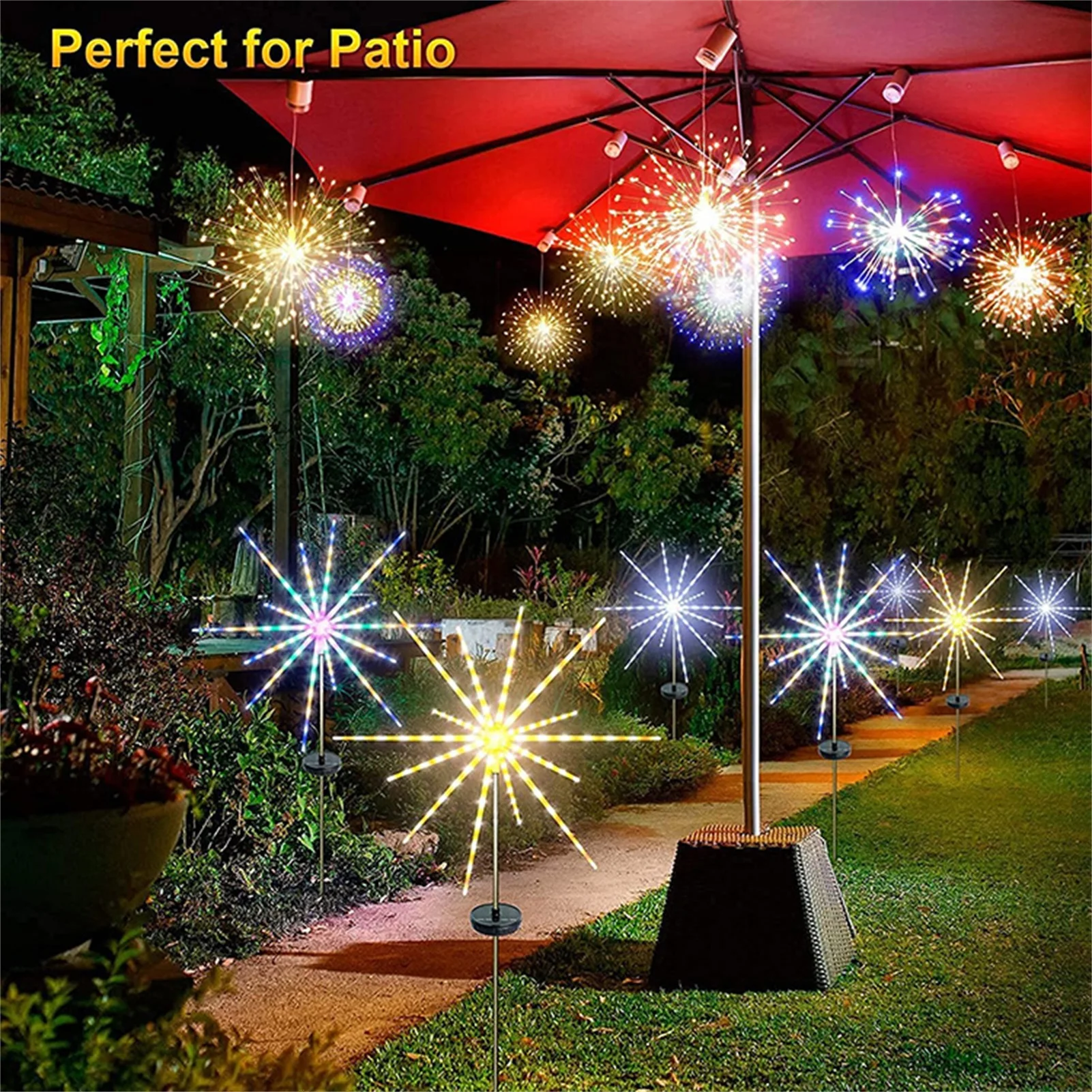 Outdoor Solar Garden Lights Waterproof Solar Garden Fire-works Lamp 8 Lighting Modes Remote Control Landscape Lighting For Wal
Outdoor Solar Garden Lights Waterproof Solar Garden Fire-works Lamp 8 Lighting Modes Remote Control Landscape Lighting For Wal