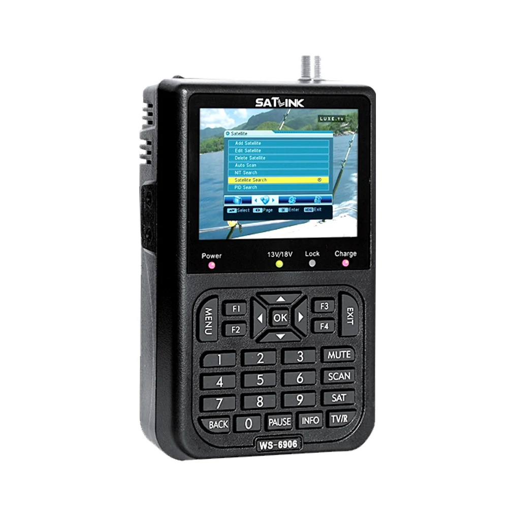 

SATLINK WS-6906 Digital Satellite Finder 3.5" LCD Display DVB-S FTA Satellite Meter Signal Detector Auto Scan For Sat Dish