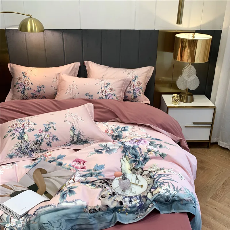 SlowDream Luxury 6A 100% Cotton Bedding Set Home Decor 50s Digital Print Fitted Sheet Chinese Style Double Queen Bedspread 
SlowDream Luxury 6A 100% Cotton Bedding Set Home Decor 50s Digital Print Fitted Sheet Chinese Style Double Queen Bedspread