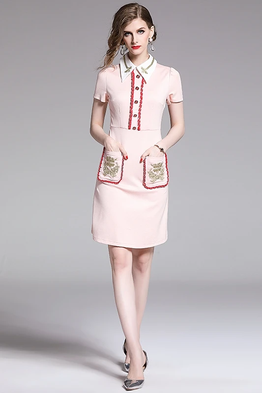 ZP8533-2019 Summer new women's dress waist show thin fashion gold thread embroidery bee lapel dress
ZP8533-2019 Summer new women's dress waist show thin fashion gold thread embroidery bee lapel dress