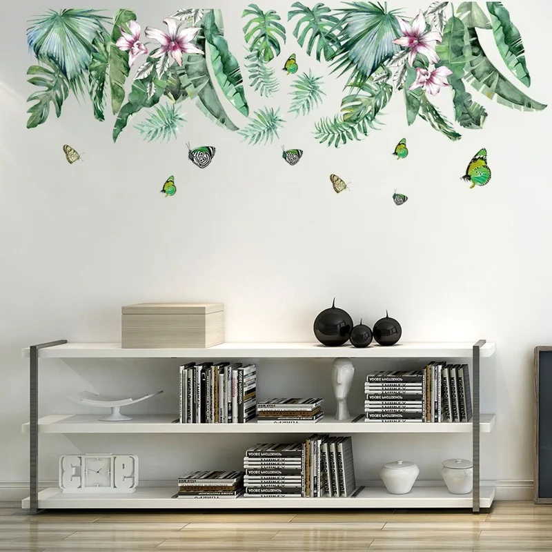 Green Tropical Leaves Wall Decal Nature Palm Tree Leaf Plants Wall Sticker Mural Art for Bedroom Sofa Background PVC Decorations
Green Tropical Leaves Wall Decal Nature Palm Tree Leaf Plants Wall Sticker Mural Art for Bedroom Sofa Background PVC Decorations