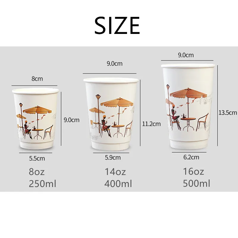 50pcs Net red hollow heat-proof hot drinks paper cup 8oz/14oz/16oz 250ml 400ml 500ml packaging disposable coffee cup with lid
50pcs Net red hollow heat-proof hot drinks paper cup 8oz/14oz/16oz 250ml 400ml 500ml packaging disposable coffee cup with lid