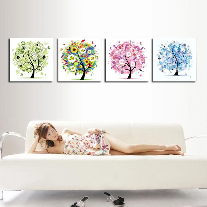 Canvas Painting Wall Art Frameless 4 Pieces Landscape Poster Four Seasons Tree Home Decor Room Decoration Prints Noframe
Canvas Painting Wall Art Frameless 4 Pieces Landscape Poster Four Seasons Tree Home Decor Room Decoration Prints Noframe