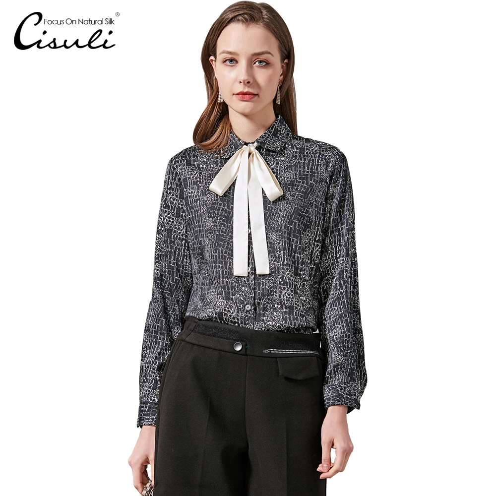 CISULI Natural Silk Shirt Office Lady Women Long Sleeve Shirt New Desigual Black Color
CISULI Natural Silk Shirt Office Lady Women Long Sleeve Shirt New Desigual Black Color