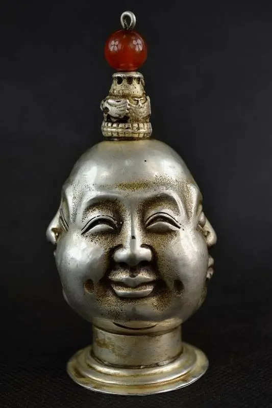 Китайская коллекция Archaize белая медь Четыре поверхности Maitreya Будда табак бутылки для украшения комнаты домашний подарок
Китайская коллекция Archaize белая медь Четыре поверхности Maitreya Будда табак бутылки для украшения комнаты домашний подарок