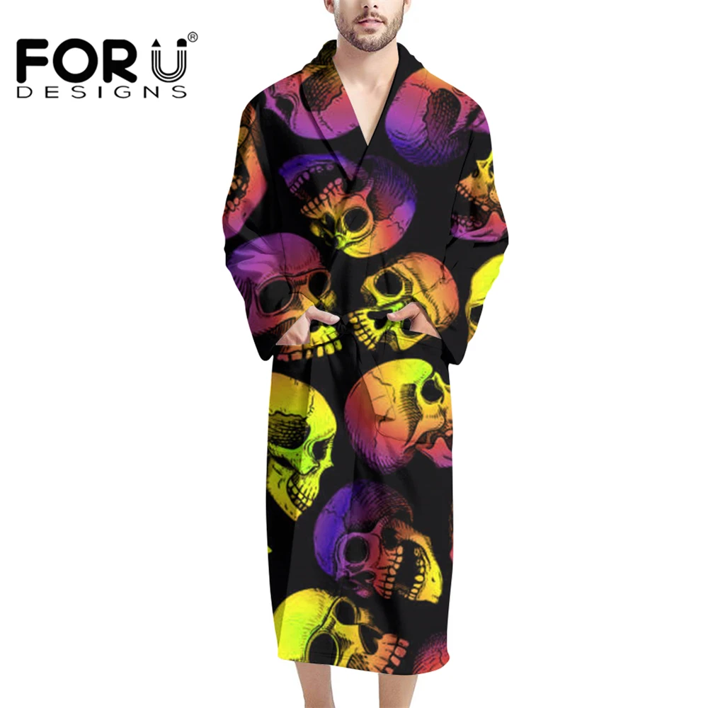 FORUDESIGNS Yellow Gradient Human Skull Bathrobe For Mens Long Sleeve Fleece Plush Fluffy Housecoat Nightgown Pockets Pajama
FORUDESIGNS Yellow Gradient Human Skull Bathrobe For Mens Long Sleeve Fleece Plush Fluffy Housecoat Nightgown Pockets Pajama
