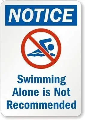 Warning Sign Swimming Alone is Not Recommended Plaque Road Sign Business Sign Metal Tin Sign Z1079
Warning Sign Swimming Alone is Not Recommended Plaque Road Sign Business Sign Metal Tin Sign Z1079