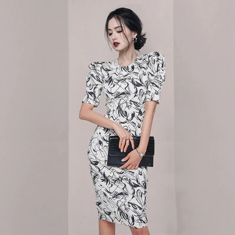 2021 summer Fashion temperament women Print Pencil Dress Korean Slim Dresses Bodycon Sheath Vestidos
2021 summer Fashion temperament women Print Pencil Dress Korean Slim Dresses Bodycon Sheath Vestidos