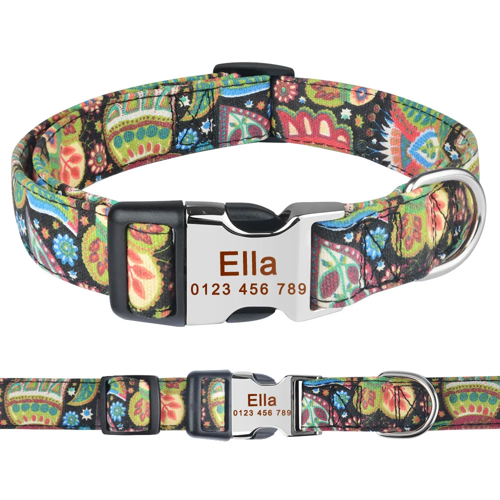 Ошейник для собак AiruiDog регулируемый персонализированный с гравировкой на заказ