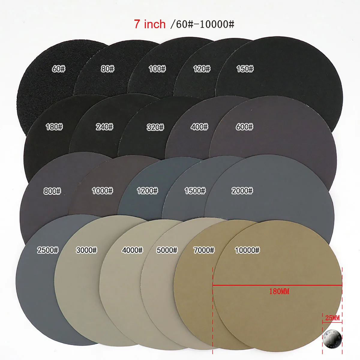 Диски наждачные карбидный кремний водостойкие 180 мм 60-10000 Грит 5 шт. | Инструменты